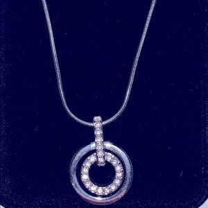 SWAROVSKI rhodium plated silver CIRCLE pendant